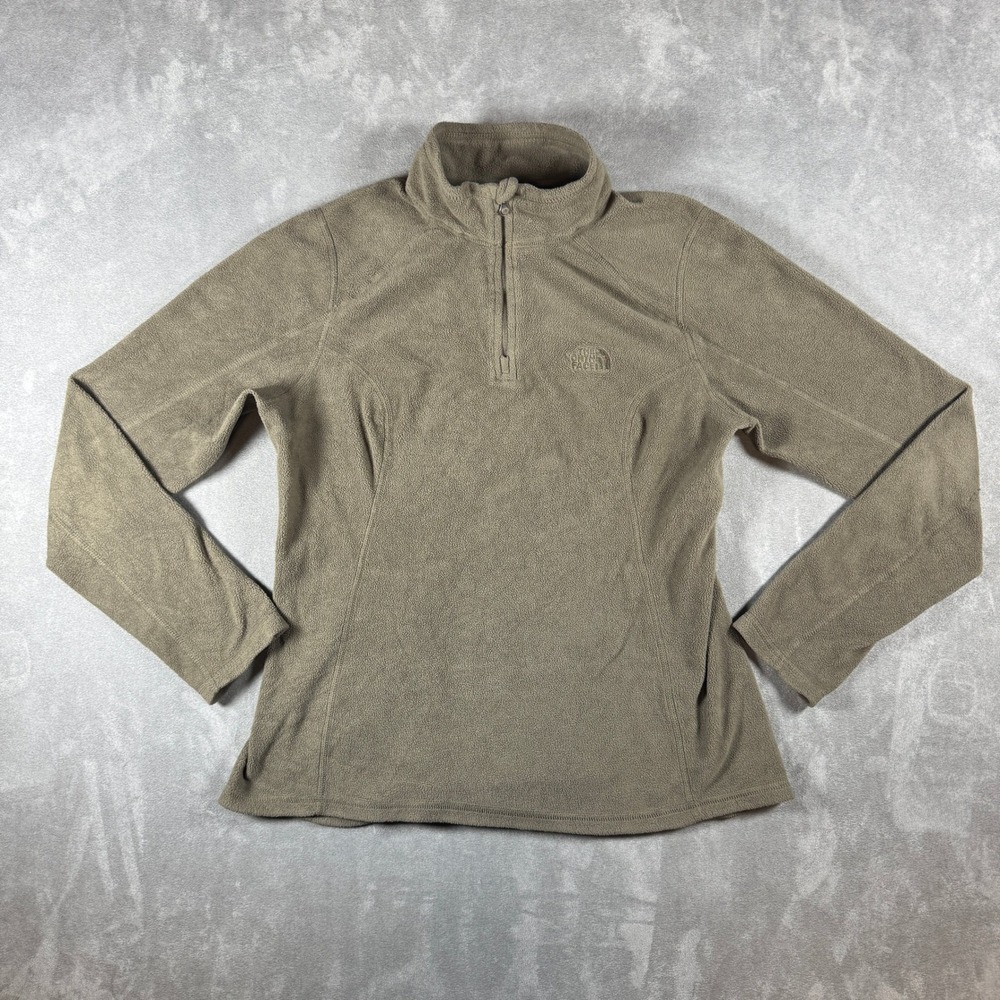 The North Face Womens TKA 100 1/4 Zip Fleece Pullover Olive Small